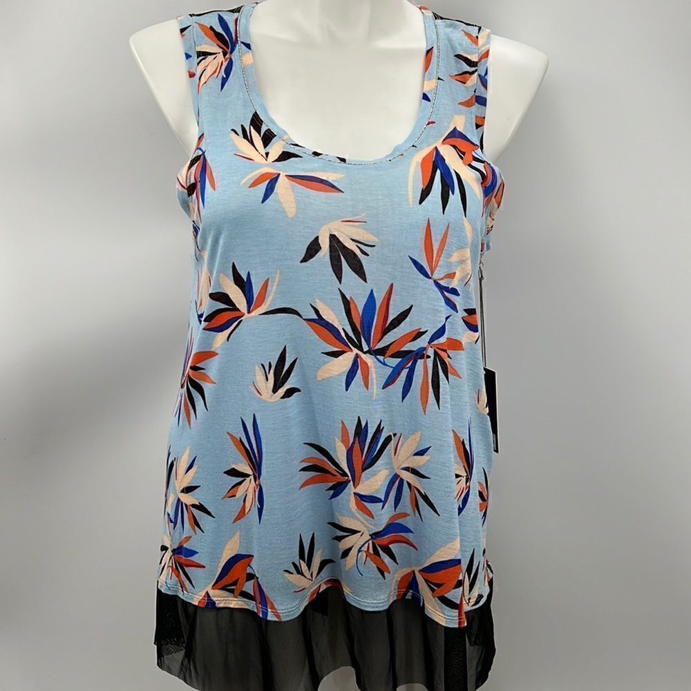 Jennifer Lopez tropical floral sleeveless top
